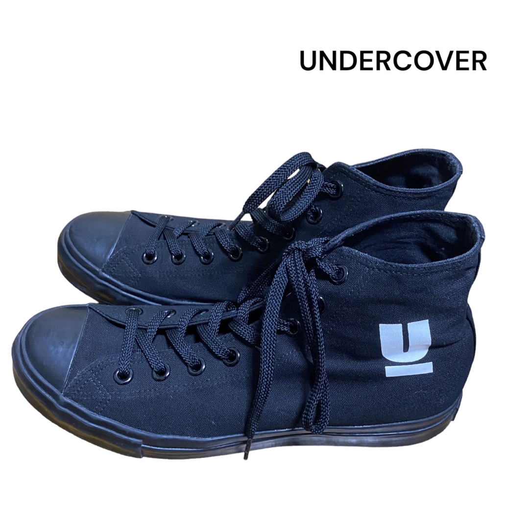 UNDERCOVER(アンダーカバー)の●アンダーカバー/スニーカー/キャンバス/ハイカット/ロゴプリント/ブラック● メンズの靴/シューズ(スニーカー)の商品写真