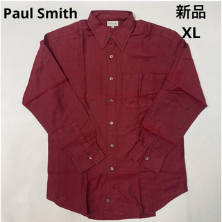 ポールスミス(Paul Smith)の新品　ポールスミス カッターシャツ サイズL Paul Smith ボルドー　赤(シャツ)