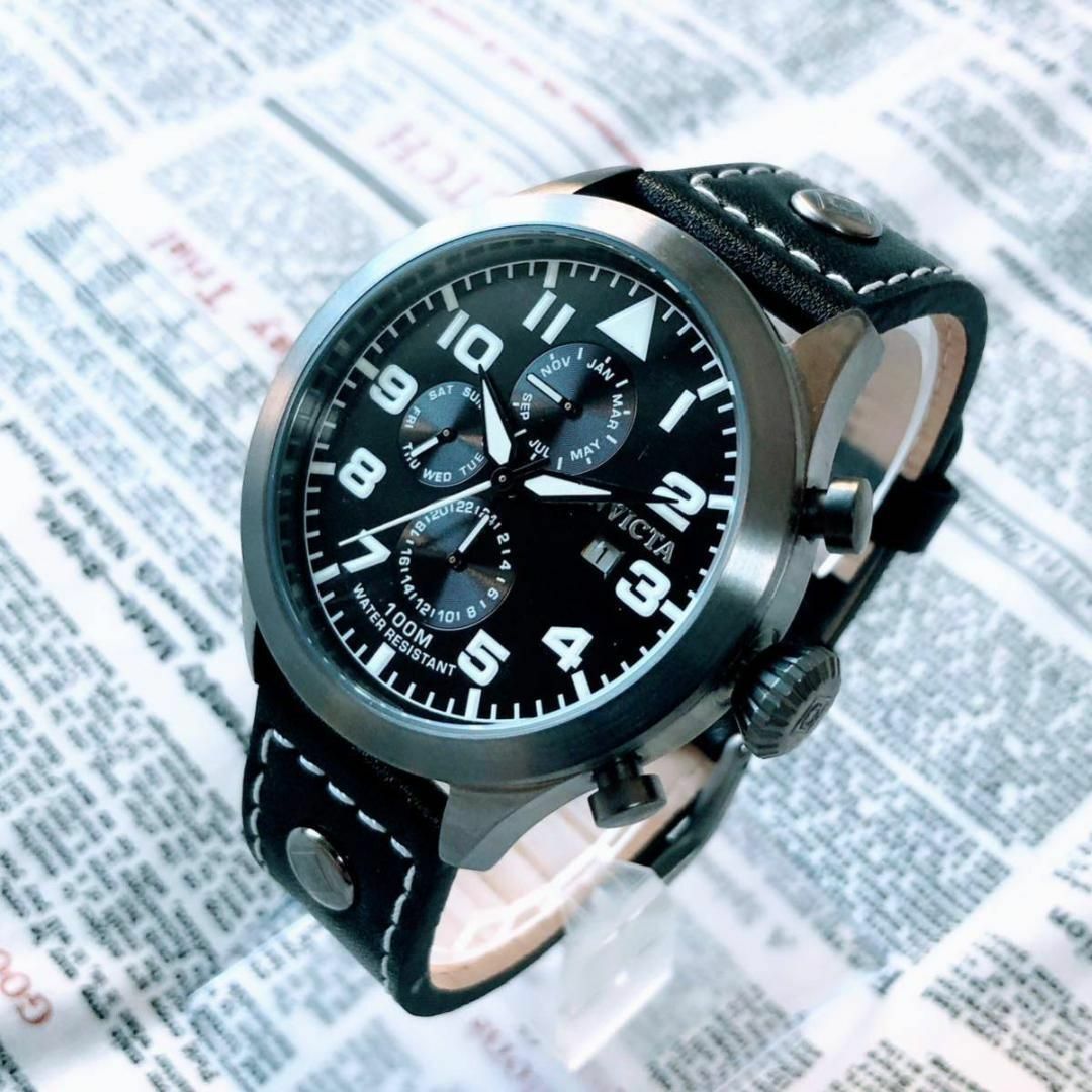 #2789【お洒落な高級感】メンズ 腕時計 インビクタ 動作良好 クォーツ 黒