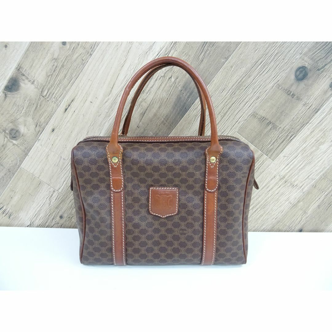 CELINE - M船010 / CELINE マカダム柄 ハンドバッグ PVC レザー