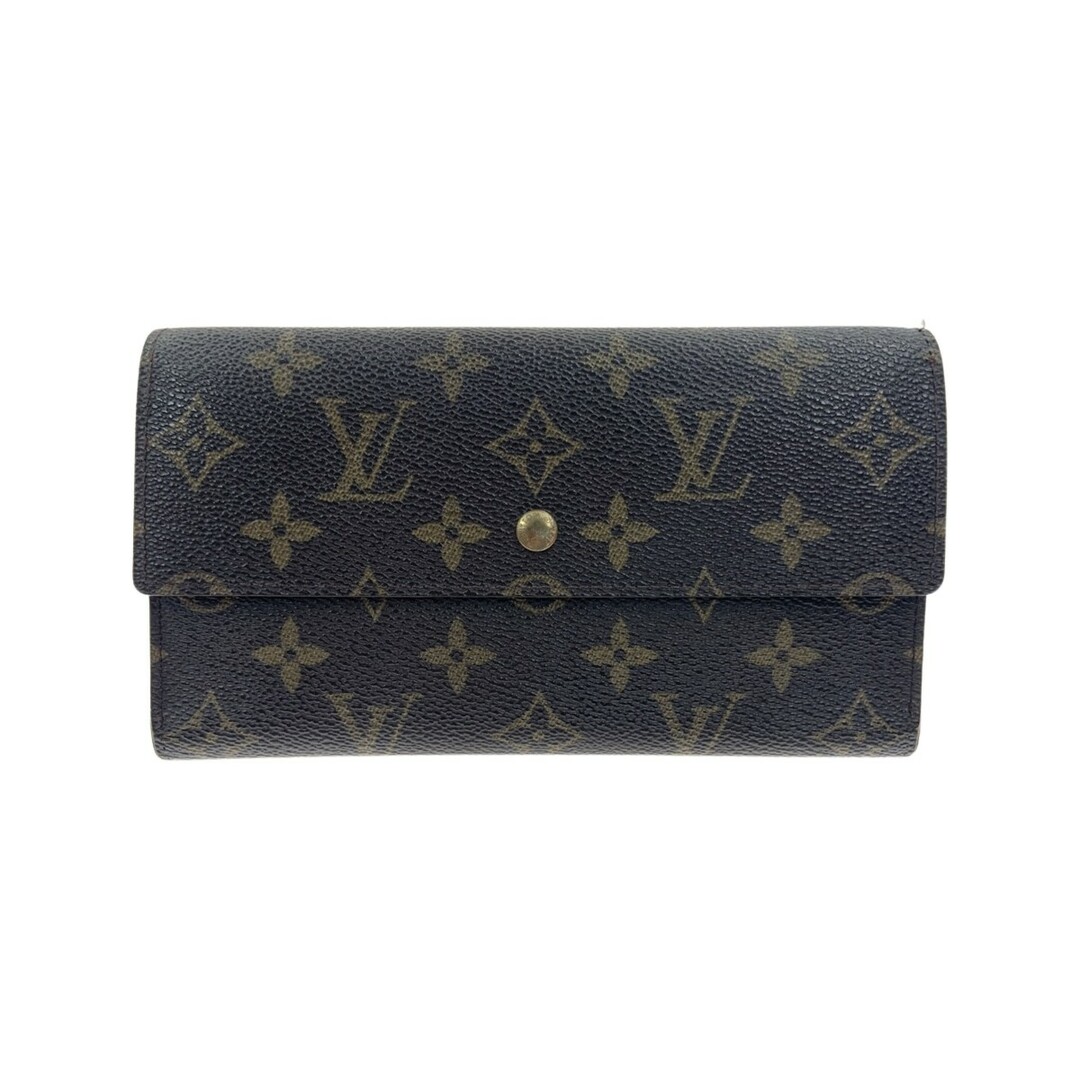 〇〇LOUIS VUITTON ルイヴィトン モノグラム ポルトトレゾール インターナショナル 三つ折り長財布 M61217 ブラウンレディース