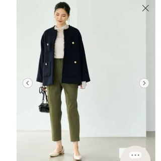 ユナイテッドアローズグリーンレーベルリラクシング(UNITED ARROWS green label relaxing)のツイード ノーカラー ジャケット(ノーカラージャケット)