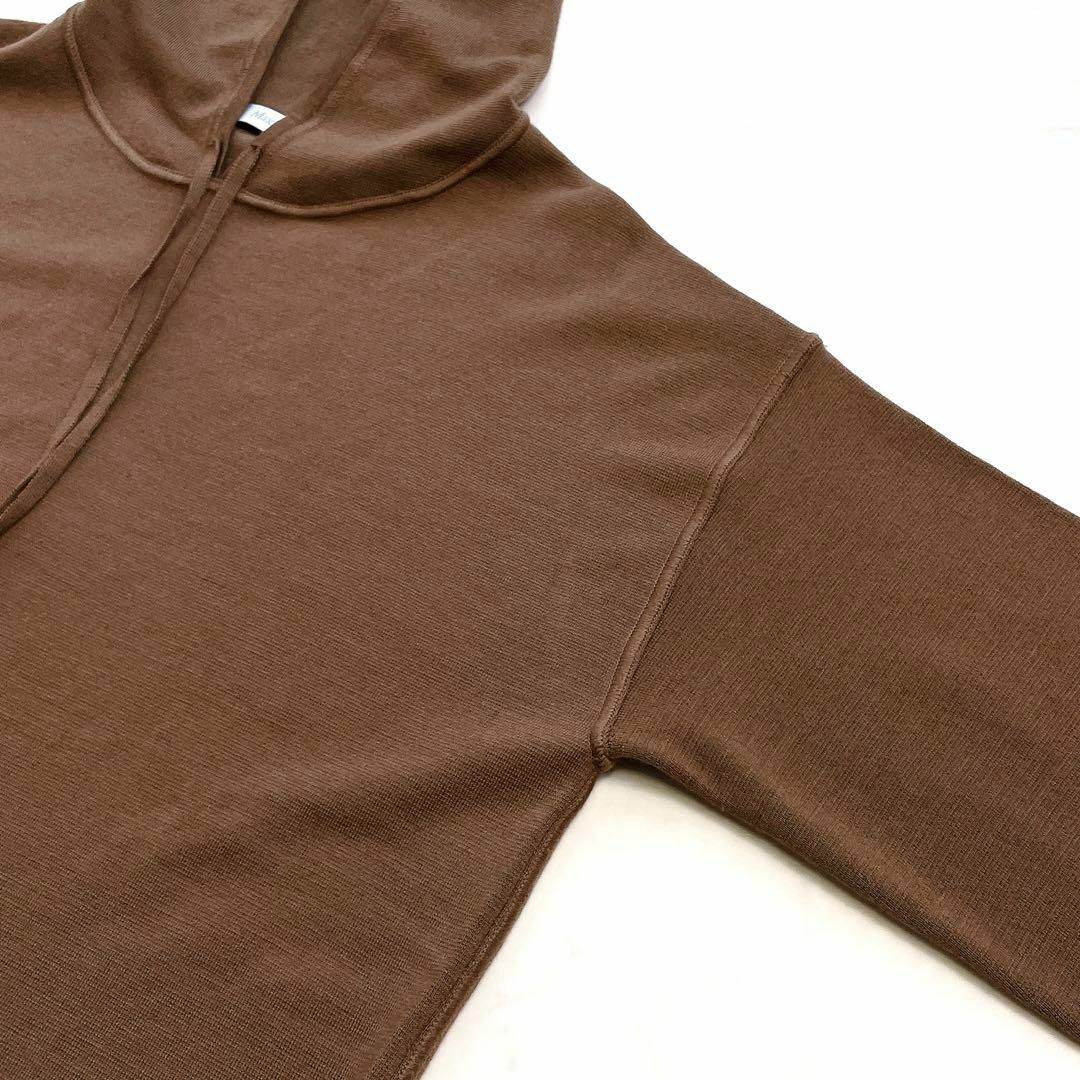 【MaxMara】最高級白タグ*ニットパーカーワンピース ロング丈 七分袖 M