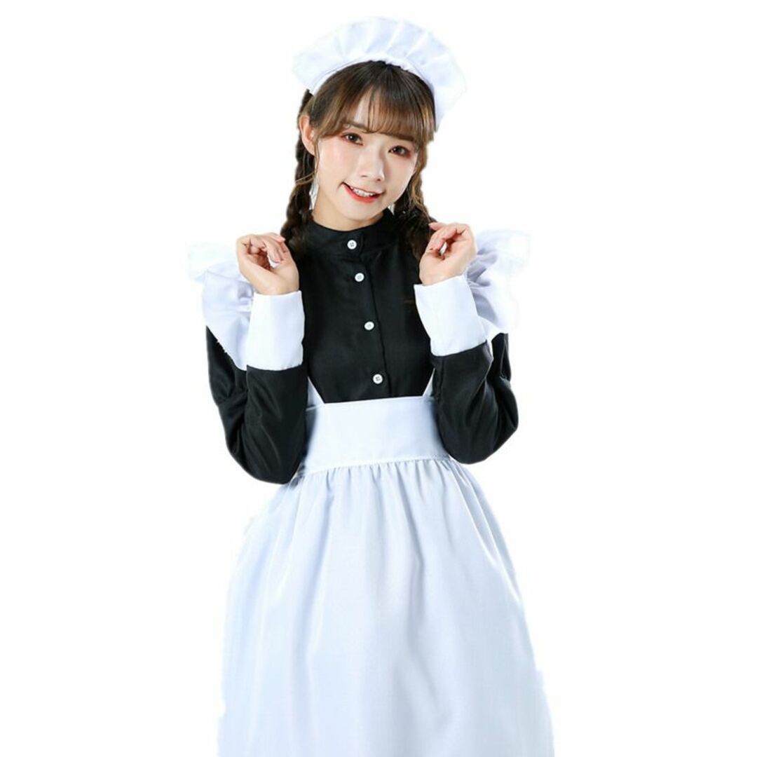 メイド服 コスプレ 仮装セクシー可愛いワンピース フルセット Lの通販