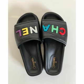 大人気! chanel シャネル フラット サンダル マルチカラー-