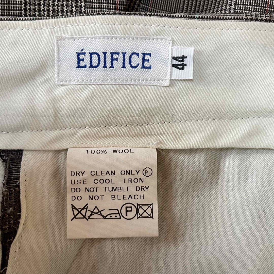 EDIFICE(エディフィス)の値下げ　美品　エディフィス　グレンチェック　純毛　スラックス　オールシーズン メンズのパンツ(スラックス)の商品写真