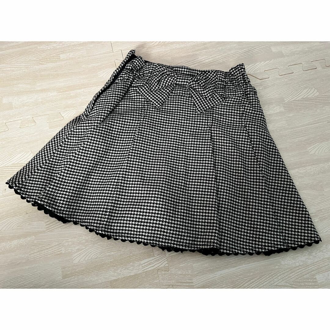 新品 】 メゾピアノジュニア 140 千鳥柄トレーナー&スカパン
