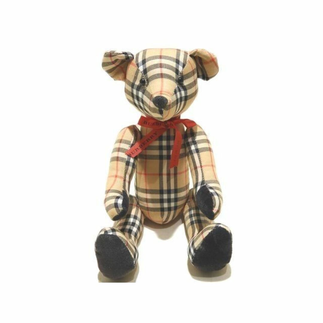 美品 BURBERRY バーバリー テディベア リボン ◇ ノバチェック柄 ベージュ系 人形 熊 くま クマ ぬいぐるみ ▼ 5Iのサムネイル