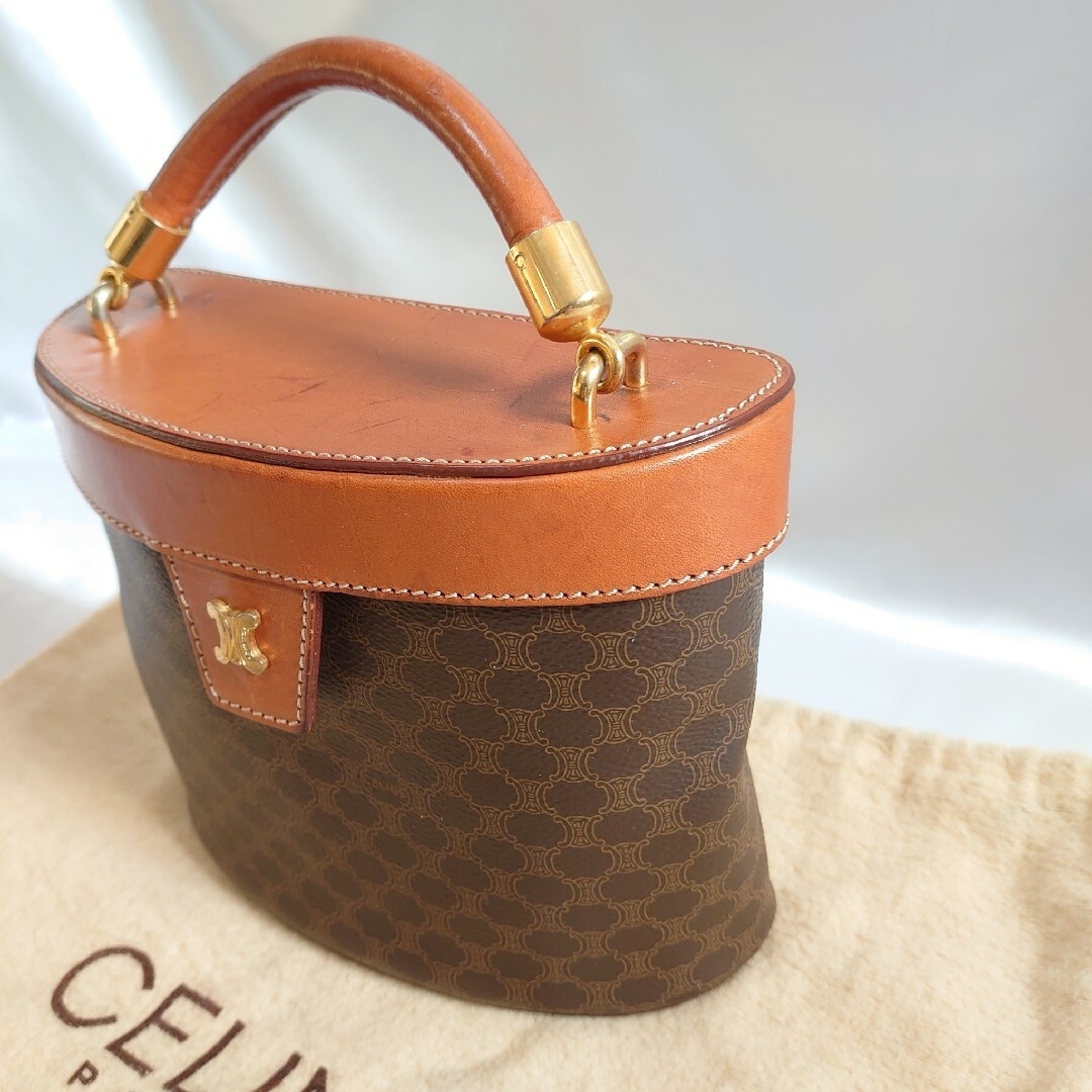 美品 CELINE マカダム柄 ポーチ バニティバッグ 2way