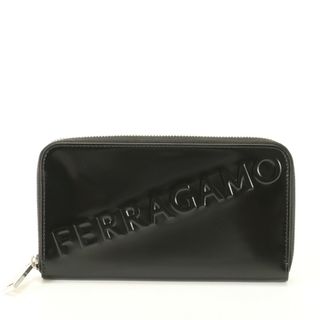 サルヴァトーレフェラガモ(Salvatore Ferragamo)の極美品 サルヴァトーレフェラガモ ロゴ レザー 長財布 ロング ウォレット ラウンドファスナー メンズ レディース EET 1010-E16(長財布)