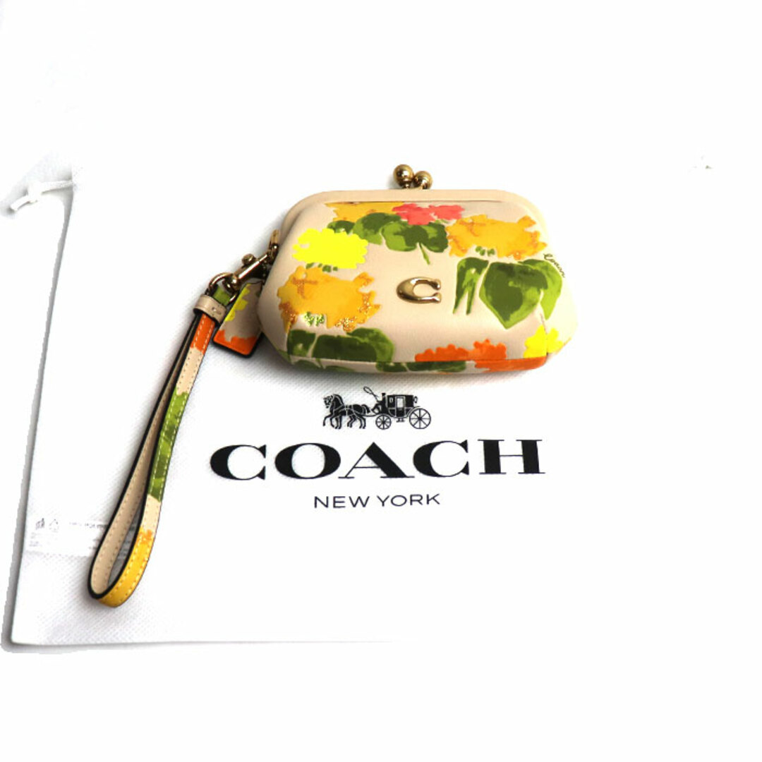 COACH コーチ フローラル プリント キスロック コインケース ベージュ マルチカラー CC485 アウトレット レディース【未使用】【買取品】