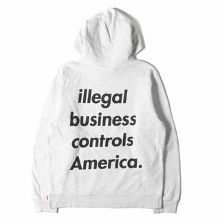 シュプリーム(Supreme)のSupreme シュプリーム パーカー サイズ:XL 18SS メッセージロゴ スウェット パーカー Illegal Business Hooded Sweatshirt アッシュグレー トップス フーデッド スウェットシャツ フーディー 【メンズ】【中古】(パーカー)