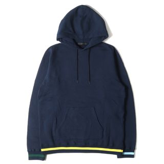 SOPHNET ソフネット パーカー サイズ:XL 20AW リブライン スウェット パーカー LINE RIBBED HOODIE ネイビー イエロー 紺黄 トップス フーディー スウェットシャツ【メンズ】【中古】【美品】(パーカー)