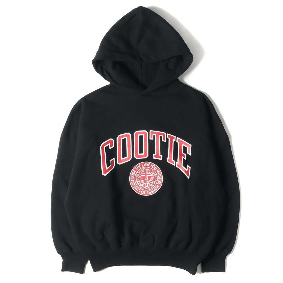 COOTIE クーティー パーカー サイズ:S 23SS カレッジロゴ オーバーダイ ヘビー スウェット パーカー Heavy Oz Sweat Hoodie ブラック 黒 トップス フーディー スウェットシャツ【メンズ】【美品】