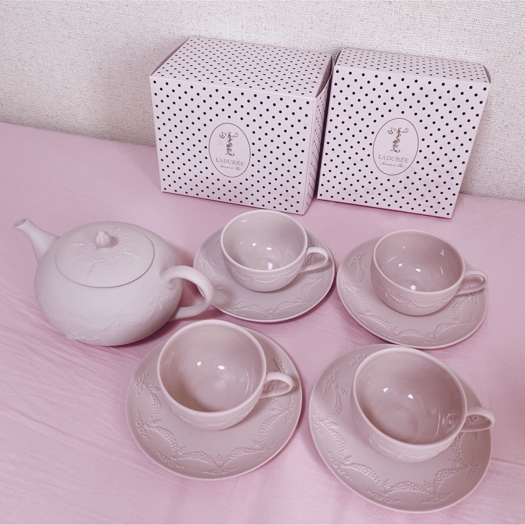 LADUREE 新品未使用 カップ&ソーサー ティーポット ローズ