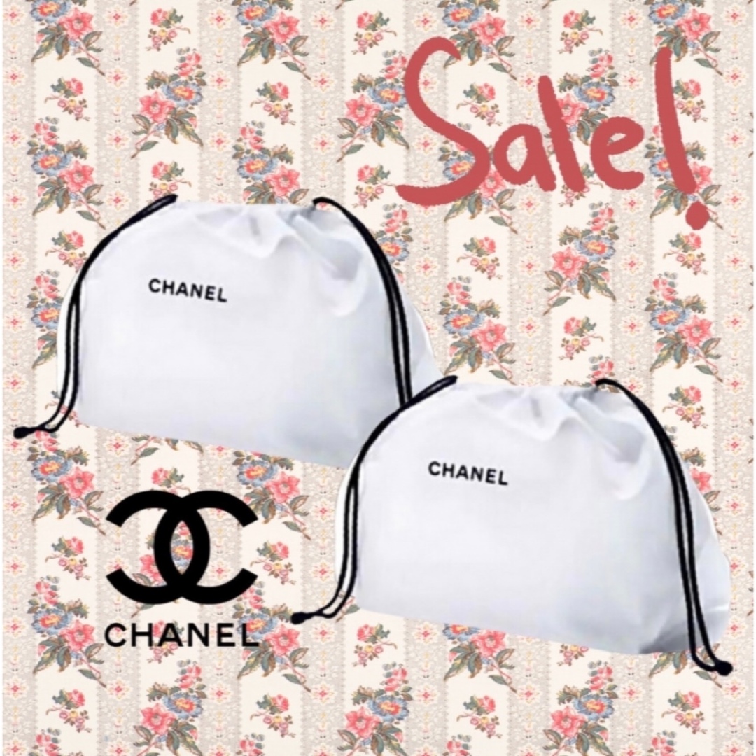 CHANEL(シャネル)のCHANEL シャネル 巾着 コットン ノベルティ 2点 お値下げ不可 レディースのファッション小物(ポーチ)の商品写真