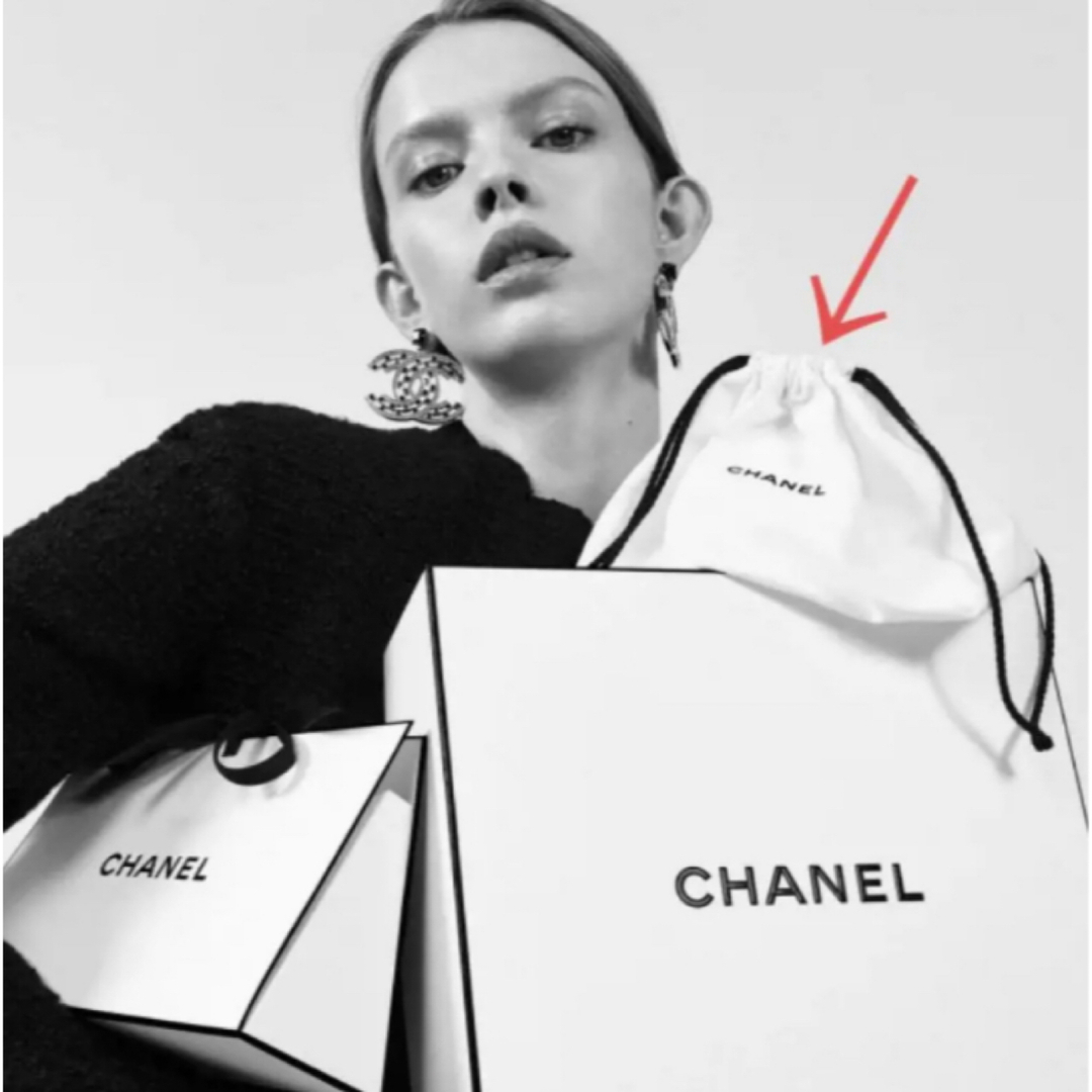 CHANEL(シャネル)のCHANEL シャネル 巾着 コットン ノベルティ 2点 お値下げ不可 レディースのファッション小物(ポーチ)の商品写真