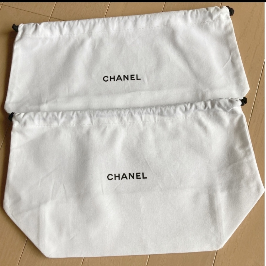 CHANEL(シャネル)のCHANEL シャネル 巾着 コットン ノベルティ 2点 お値下げ不可 レディースのファッション小物(ポーチ)の商品写真