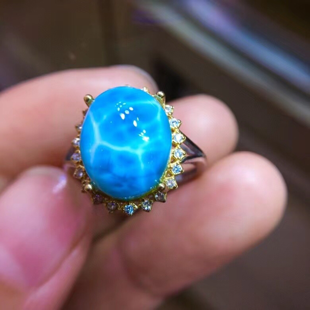 ⭐︎【天然】ラリマー リング s925 12.3x9.5mm | フリマアプリ ラクマ