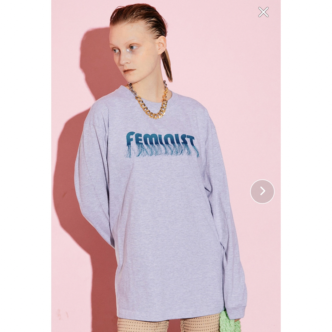 MAISON SPECIAL   エンブロイダリーFeministロングスリーブＴシャツの