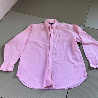 ラルフローレン(Ralph Lauren)のラルフローレン　ボタンダウンシャツ　160 女性S　ピンク　コットン(シャツ/ブラウス(長袖/七分))