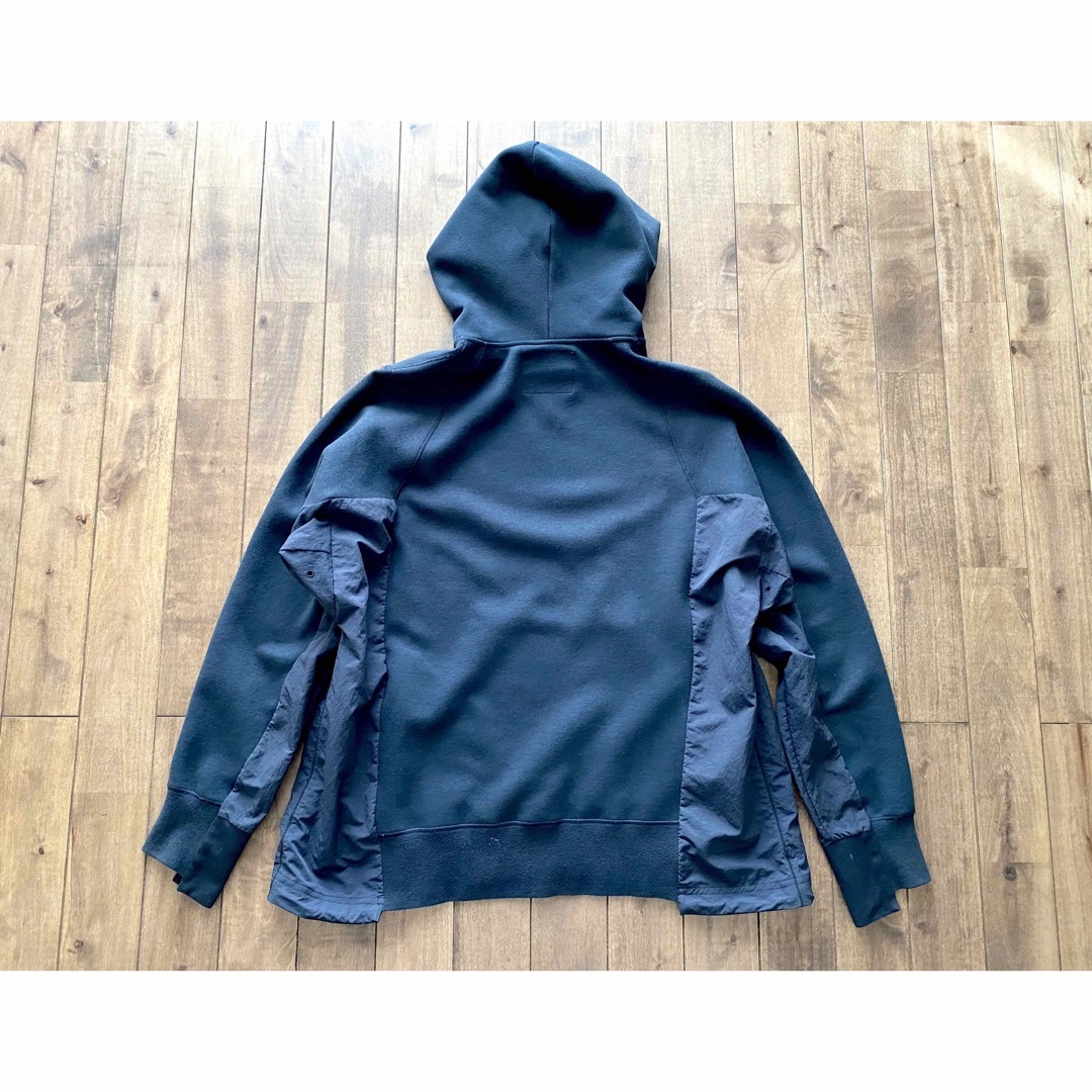 Nike x sacai Hoodie パーカー L ブラック ドッキング