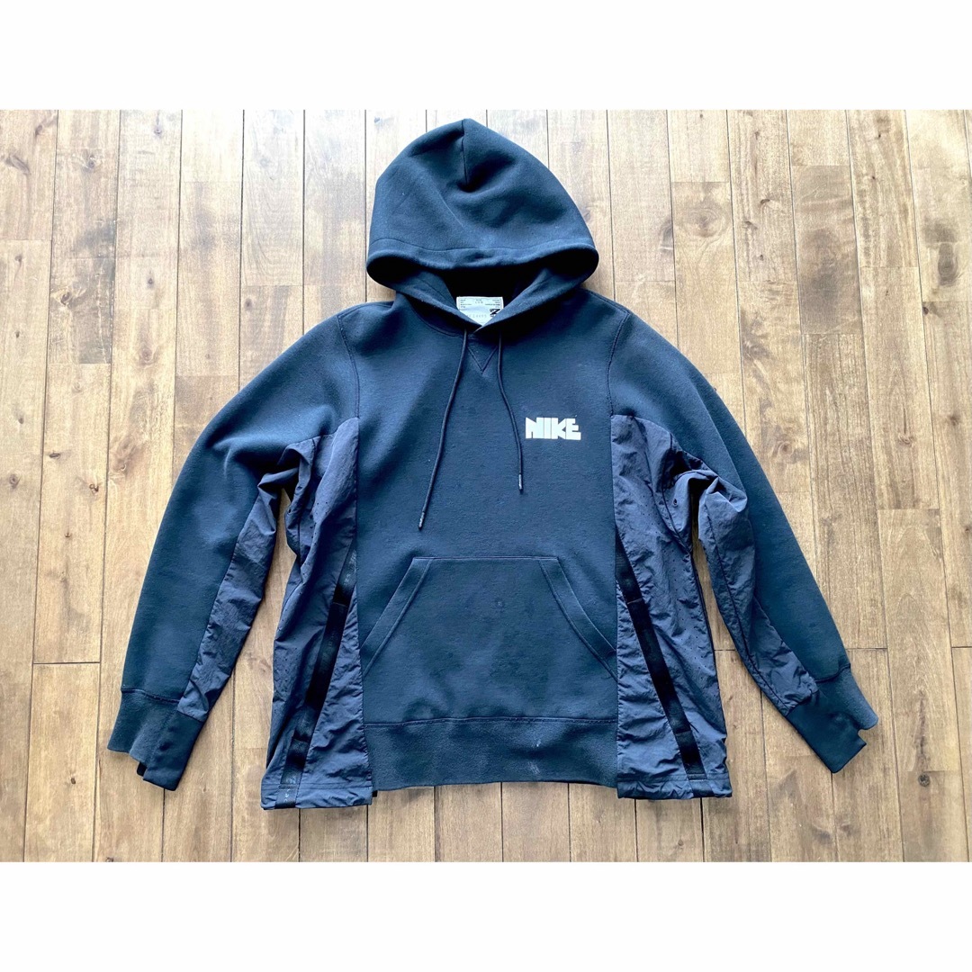 Nike x sacai Hoodie パーカー L ブラック ドッキング