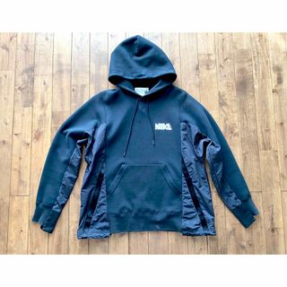 Nike x sacai Hoodie パーカー L ブラック ドッキング