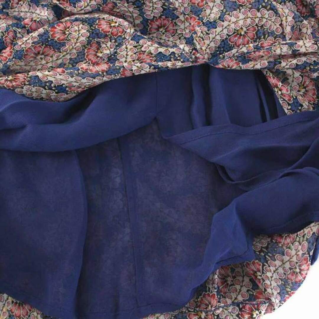 イザベル マラン エトワール EDA アシンメトリースカート 総柄 34 青 赤84cmスカート丈
