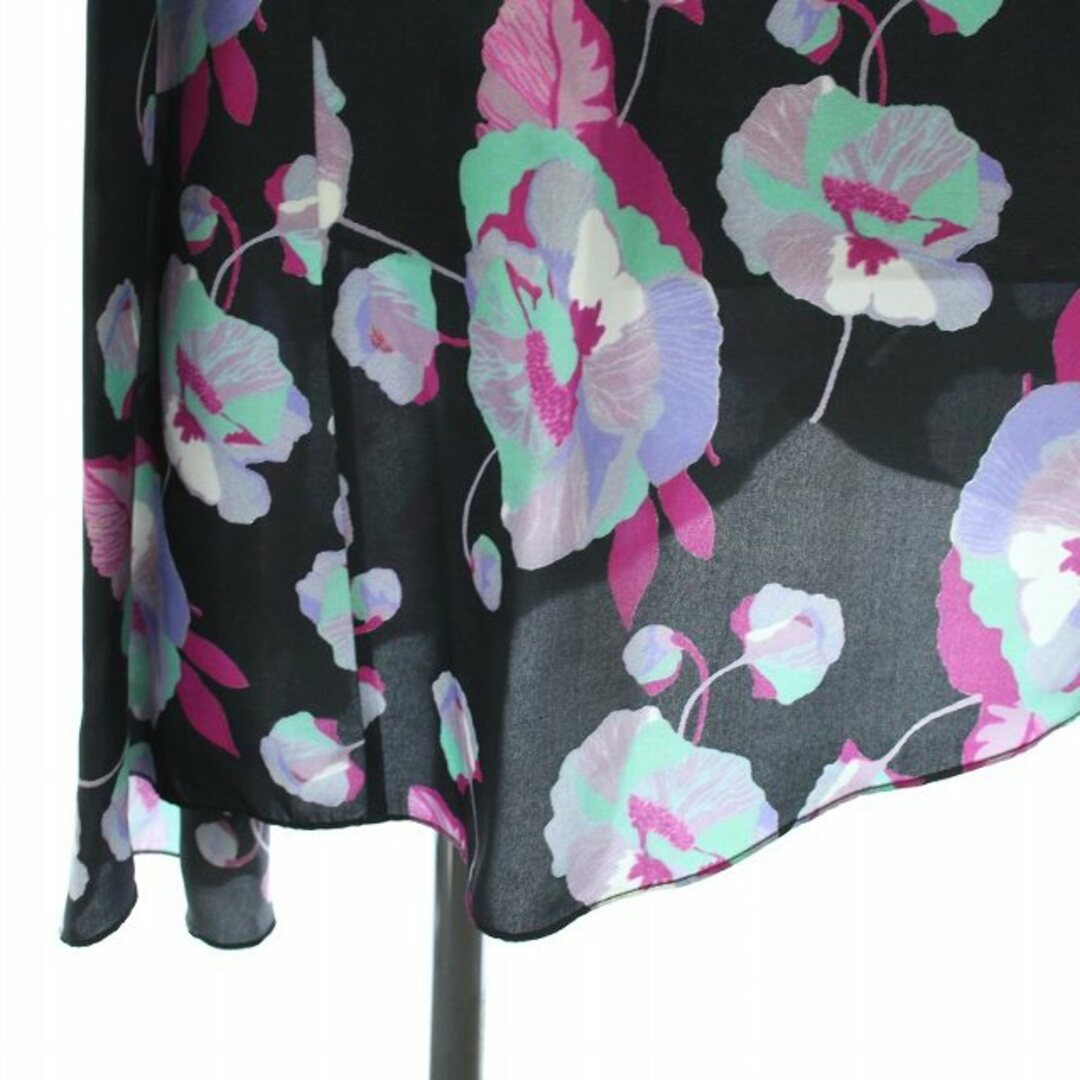 Isabel Marant(イザベルマラン)のイザベルマラン スカート ミモレ丈 ロング アシンメトリー 花柄 36 S 黒 レディースのスカート(ロングスカート)の商品写真