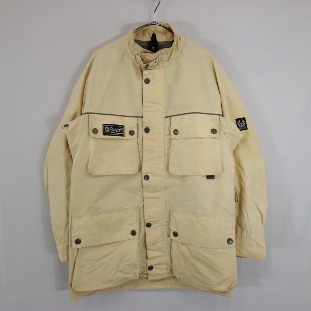 BELSTAFF(ベルスタッフ)のBelstaff ベルスタッフ Tour Master 500  ジャケット ユーロ  ヨーロッパ古着 アイボリー (メンズ M) 中古 古着 N8871 メンズのジャケット/アウター(ナイロンジャケット)の商品写真