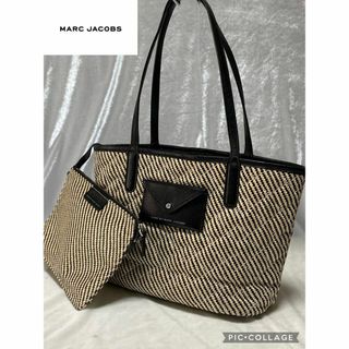 マークジェイコブス(MARC JACOBS)のマークジェイコブス　ストロー素材トートバッグ　A4収納可(ショルダーバッグ)