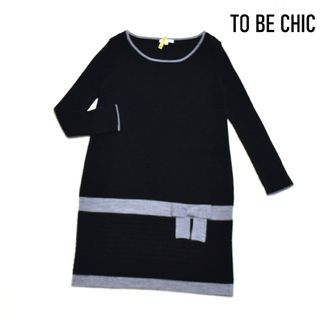 トゥービーシック(TO BE CHIC)の【値下】TO BE CHIC ニット　セーター　チュニック　リボン(ニット/セーター)