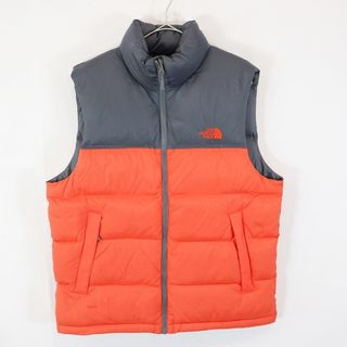 ザノースフェイス(THE NORTH FACE)のTHE NORTH FACE ノースフェイス ヌプシ700 ダウンベスト アウトドア キャンプ アウター 防寒 登山 オレンジ (メンズ M) 中古 古着 N8917(ダウンジャケット)