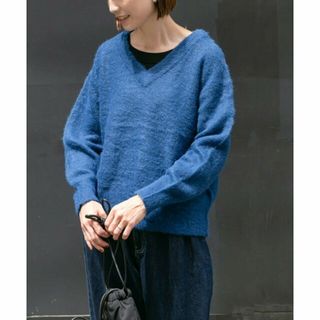 アーバンリサーチドアーズ(URBAN RESEARCH DOORS)の【BLUE】FORK&SPOON モヘアニットVネックプルオーバー(ニット/セーター)