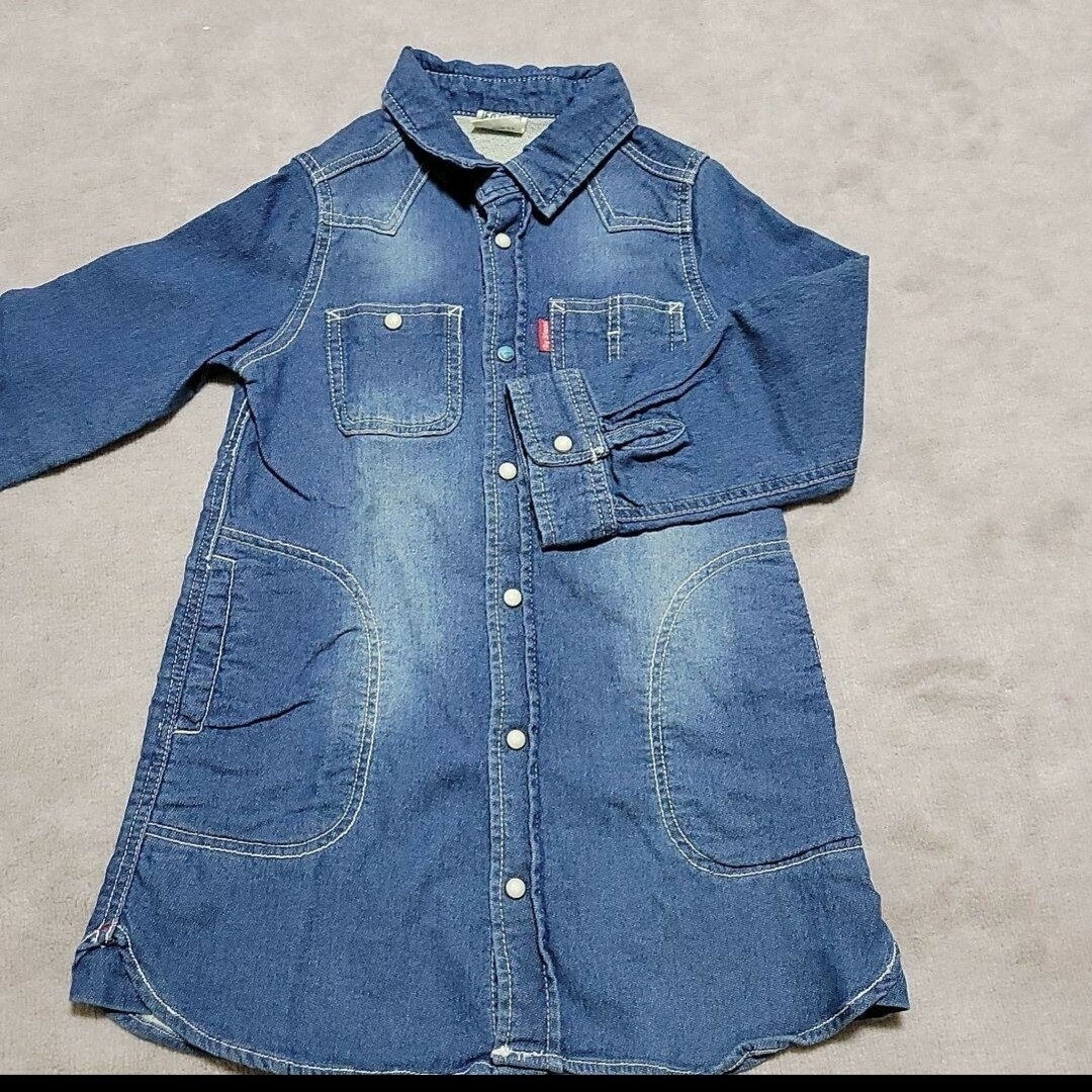 F.O.KIDS(エフオーキッズ)のF.Oキッズ　デニムシャツワンピ キッズ/ベビー/マタニティのキッズ服女の子用(90cm~)(ワンピース)の商品写真