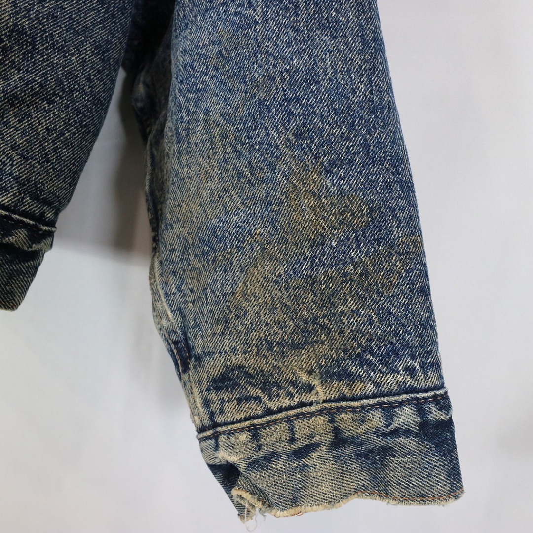 Levi's(リーバイス)の80年代 USA製 Levi's リーバイス 70609-0227 ケミカルウォッシュ ボアデニムジャケット アイスブルー (メンズ XL) 中古 古着 N9113 メンズのジャケット/アウター(Gジャン/デニムジャケット)の商品写真