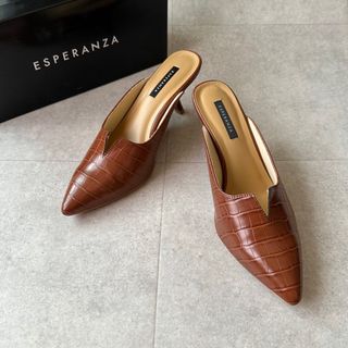 エスペランサ(ESPERANZA)のESPERANZA クロコダイル調 パンプス ミュール(ハイヒール/パンプス)