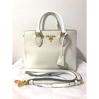 プラダ(PRADA)のPRADA プラダ　ハンドバッグ　サフィアーノ　ホワイト(ハンドバッグ)