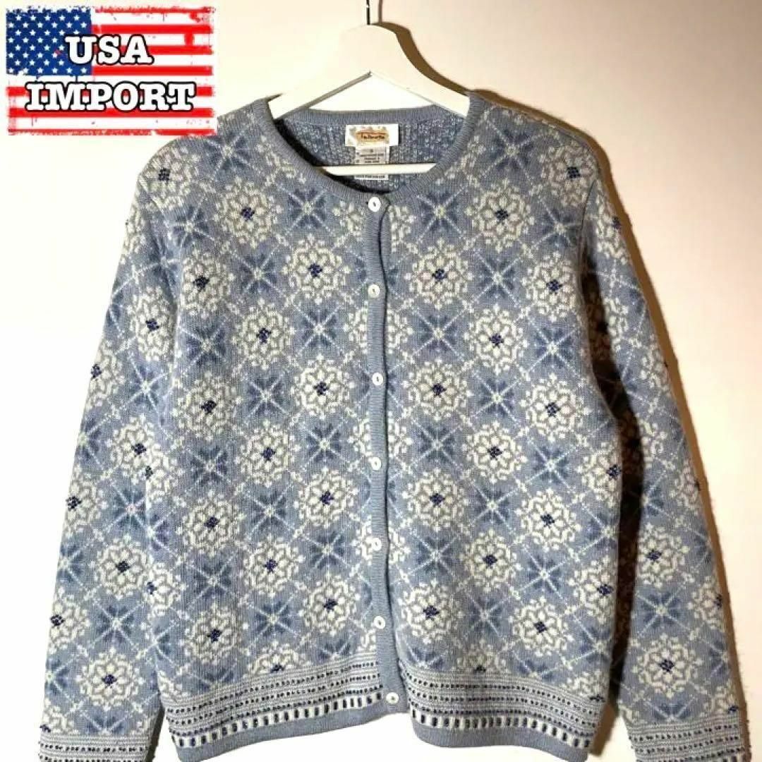 ロンドンガール❗️talbots ニットセーター水色ブルー超美品USA