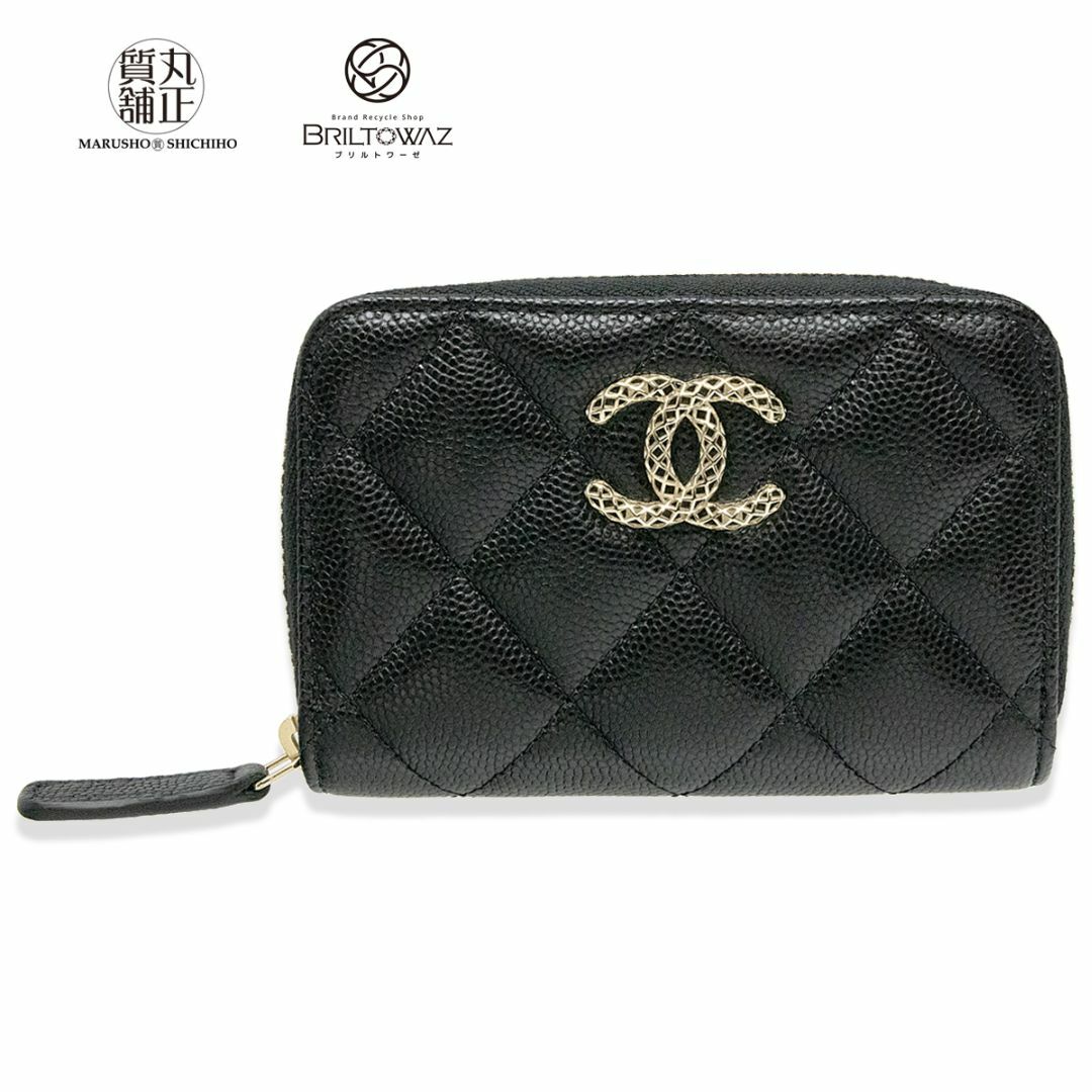 CHANEL(シャネル)のシャネル 23SS ジップコインパース AP3186 黒 ゴールド金具 キャビアスキン コインケース ミニ 財布 レディース マトラッセ 小銭入れ CHANEL【新品】【未使用】【ブリルトワーゼ】【丸正質舗】【質屋】(M211936h) レディースのファッション小物(財布)の商品写真