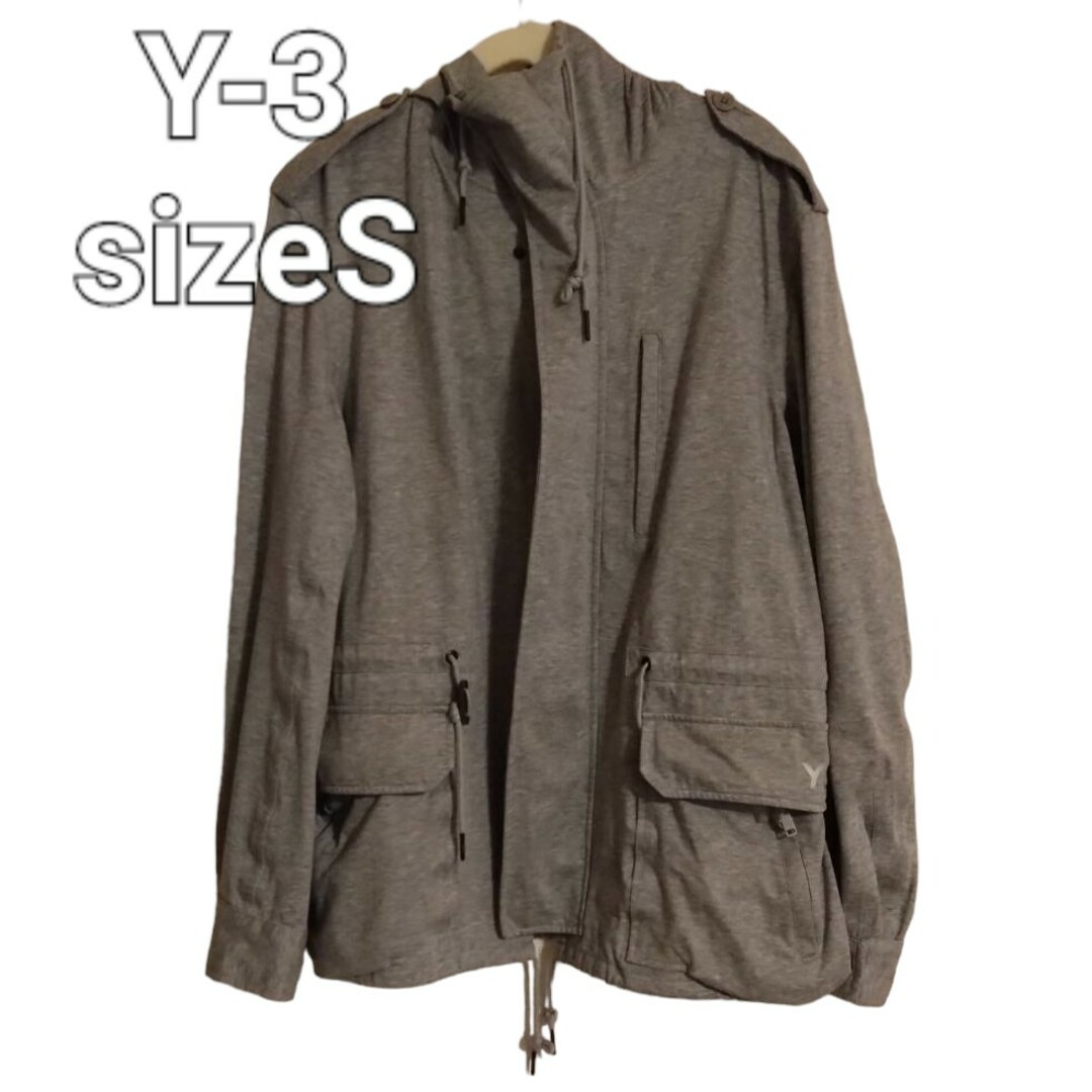 Y-3(ワイスリー)フード付きZIPアップジャケットsizeS グレー