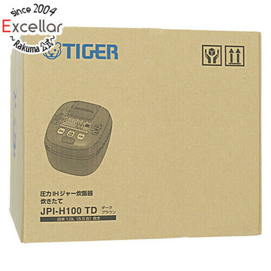 TIGER　圧力IHジャー炊飯器 炊きたて 5.5合　JPI-H100-TD　ダークブラウン　展示品