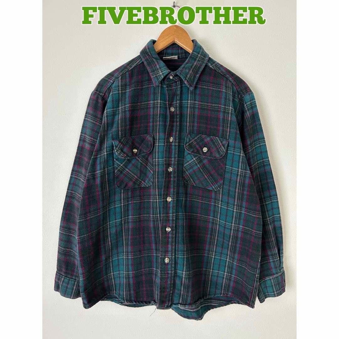 FIVEBROTHER ネルシャツ　チェックシャツ　ヘビーネル　長袖シャツ