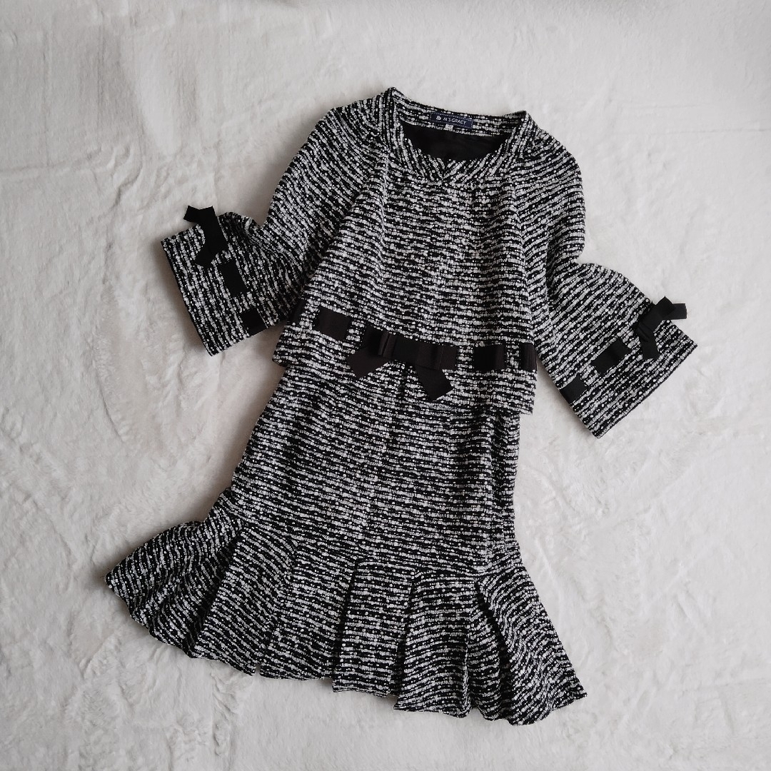 【美品】 M’S GRACY セットアップ ノーカラー ツイード リボン 40 | フリマアプリ ラクマ