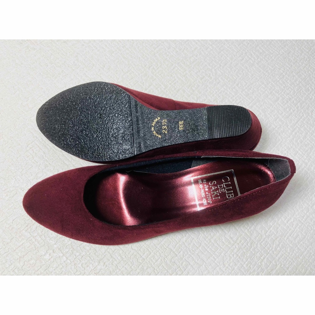 MH55◆新品◆スエード調シンプルプレーンウェッジパンプス 23.5 3E日本製 レディースの靴/シューズ(ハイヒール/パンプス)の商品写真