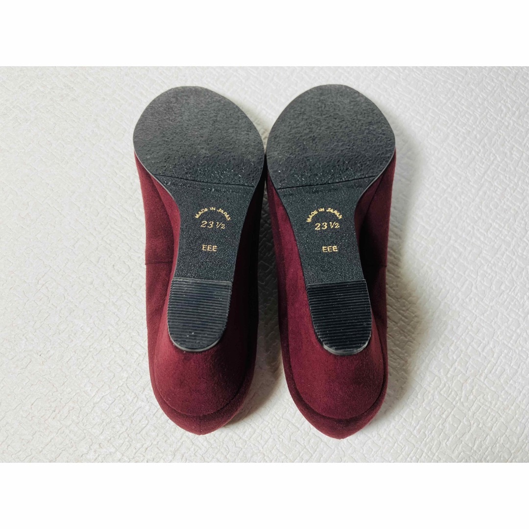MH55◆新品◆スエード調シンプルプレーンウェッジパンプス 23.5 3E日本製 レディースの靴/シューズ(ハイヒール/パンプス)の商品写真