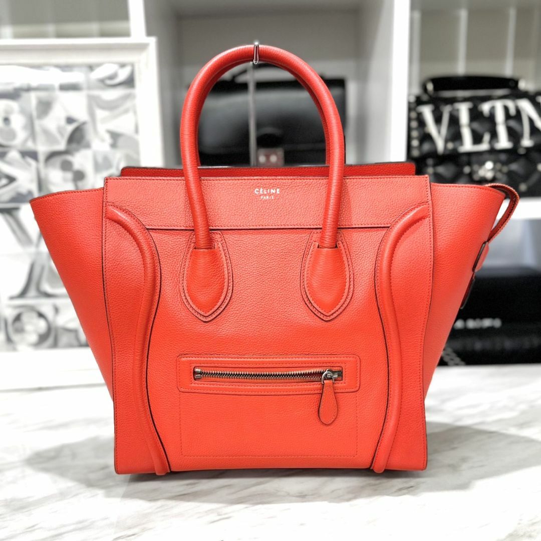 celine - セリーヌ ラゲージ ミニ トートバッグ 赤 レザー 美品☆の