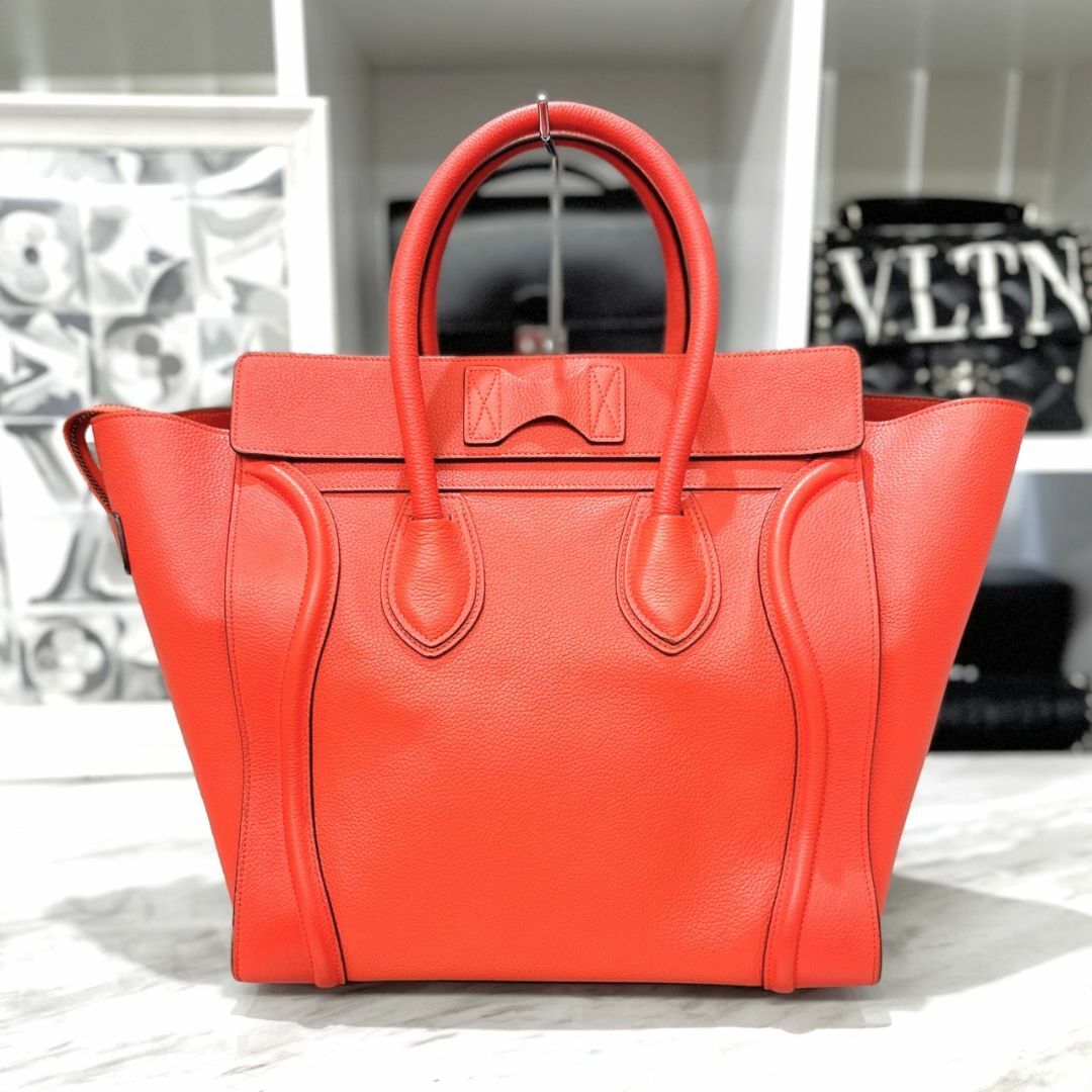 celine - セリーヌ ラゲージ ミニ トートバッグ 赤 レザー 美品☆の