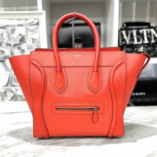 セリーヌ(celine)のセリーヌ　ラゲージ　ミニ　トートバッグ　赤　レザー　美品☆(トートバッグ)